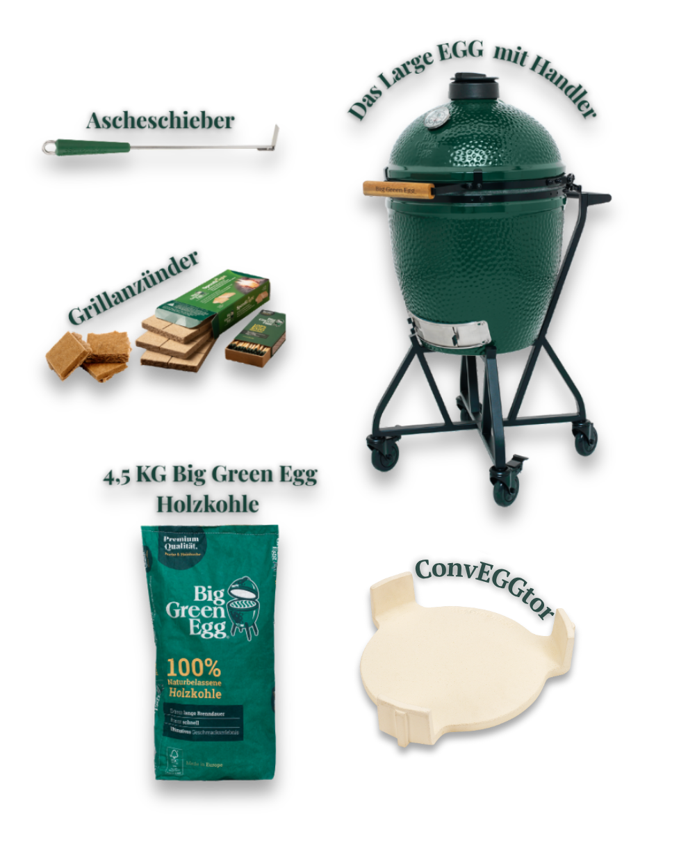 Big Green Egg Large StarterSet mit Holzkohle