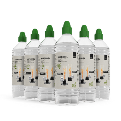 Bioethanol Flüssig-Brennstoff 1l Flasche | 6er-Pack - Mein Shop