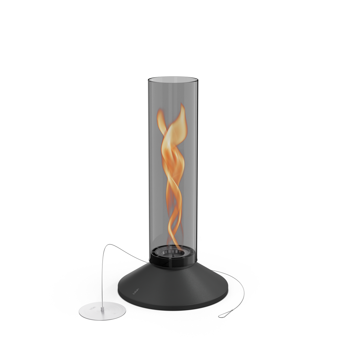 Höfats SPIN X 1200 Tischfeuer schwarz mit Glaszylinder