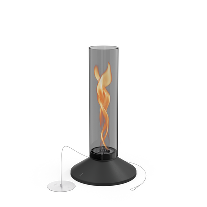Höfats SPIN X 1200 Tischfeuer schwarz mit Glaszylinder