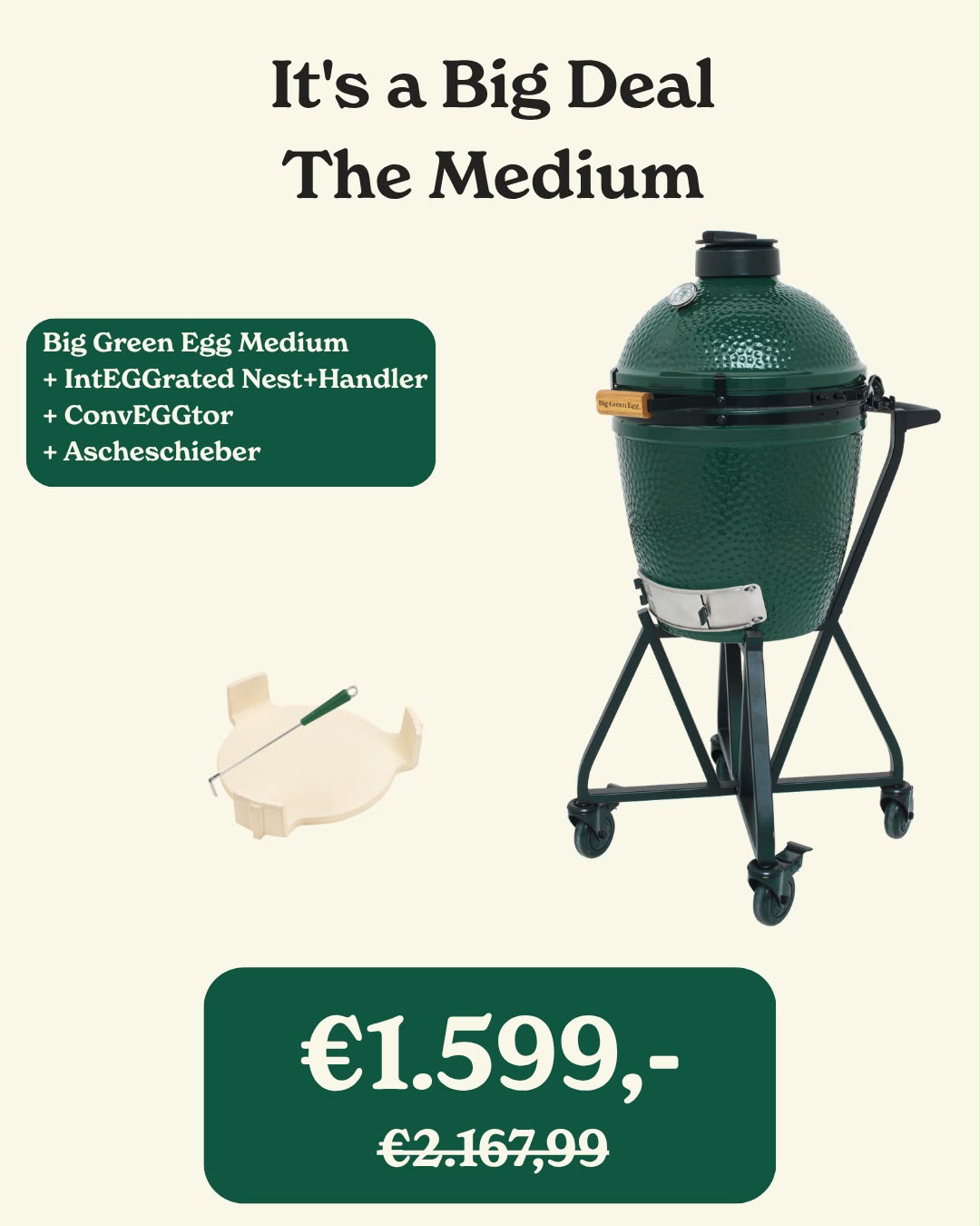 Big Green Egg KeramikGrill Medium Rabatt